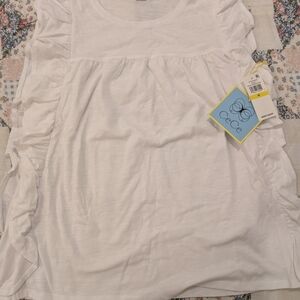 CeCe White Ruffle Sleeve Top